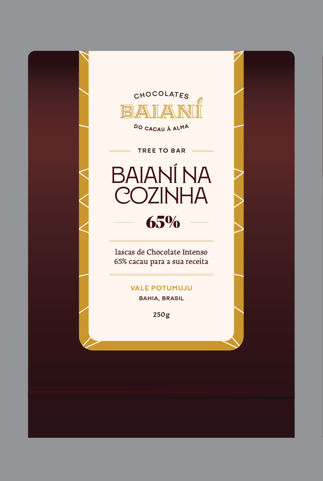 Lascas de Chocolate Intenso 65% – Baianí na Cozinha 250g