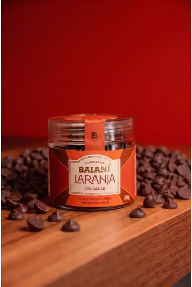 Gotas de Chocolate 70% Raspas de Laranja 100g